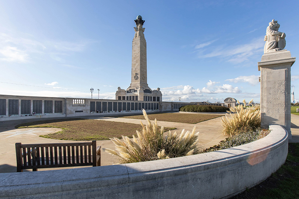 Portsmouth Memorial on a clear day