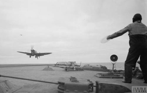 Seafire landing on deck