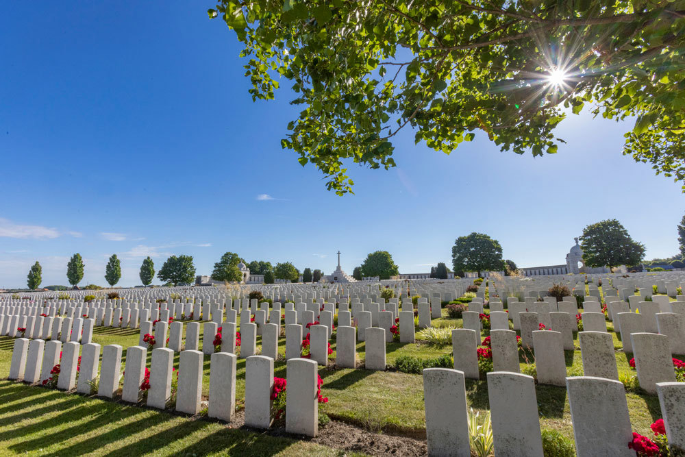 Headstones at Tyne Cot Cemetery