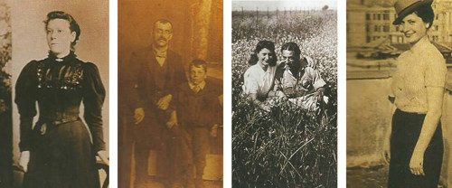 Mary Anna, Joe's Mother, Walter, Joe's father, and one of his other sons, Joe with Elizabetta Bibasio, and Elizabetta (Tina)