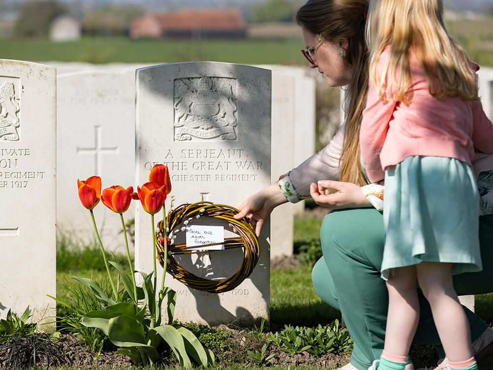 Laying at wreath