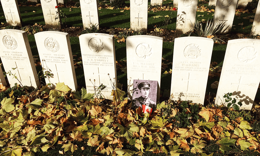 Ypres Reservoir headstones in autumn