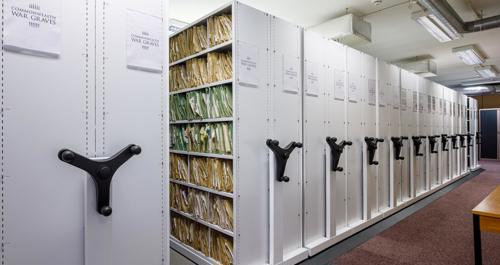 Shelves in CWGC's Archive